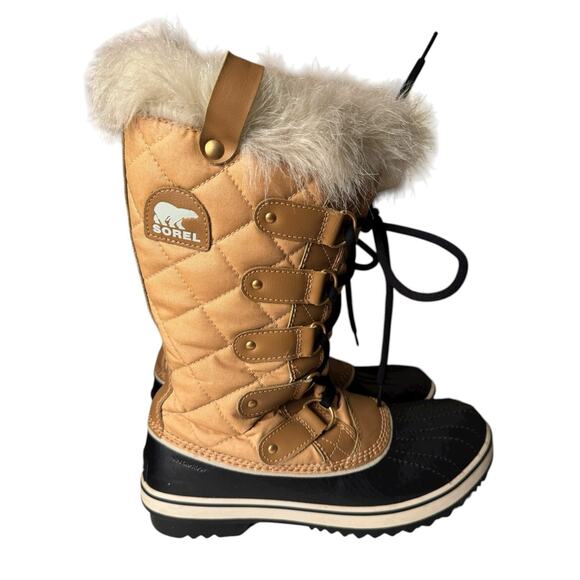 Sorel Women’s Tofino Cate Snow Cold Weather Boots Size 8M Curry Black - Picture 2 of 6